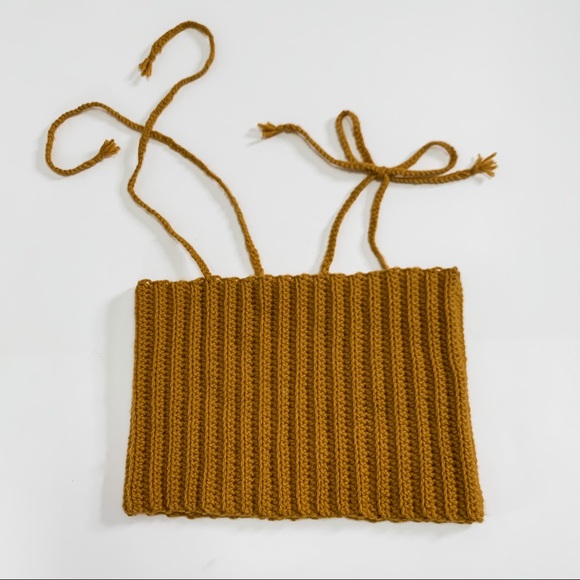 Handmade Crochet Crop Top with Tie Straps - Picture 3 of 5